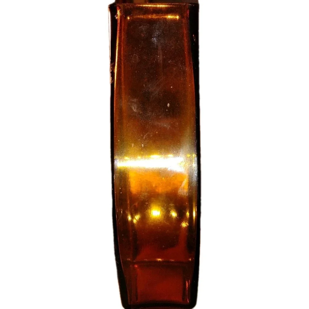 Hometrends Amber Clear Glass Vase Wave Petal Shaped MCM Discontinued Unique Rare